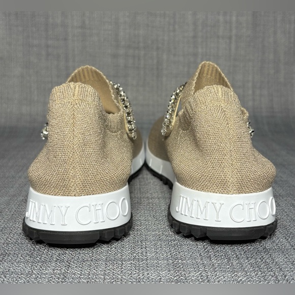 Jimmy Choo Verona Embellished Knit Slip On Sneakers EU 36 - Picture 5 of 10